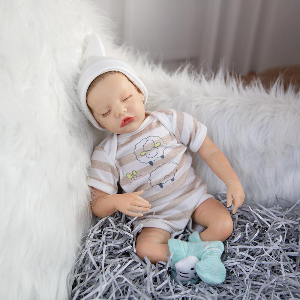 45cm Lifelike Reborn Baby Doll Twin A Twin B Cloth Body Soft Touch Real Life Newborn Dolls Rooted Mohair Alive Bebe Reborn Boneca Kid's Christmas Gift