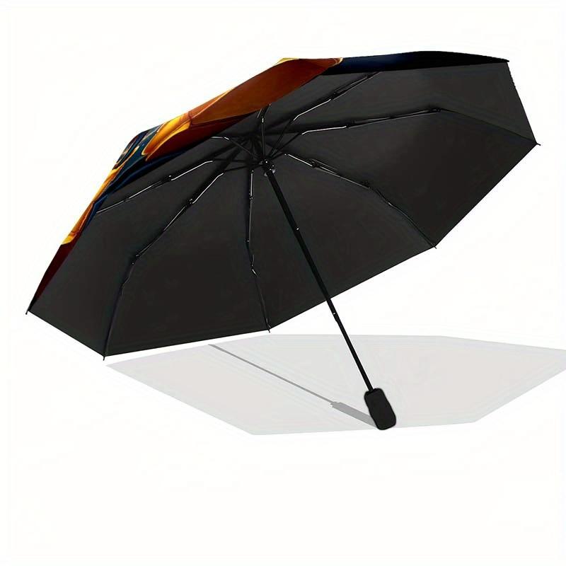 Disney Mickey Mouse Automatic Open/Close Umbrella - Cute Umbrella with Cute Design, Portable 3-Fold Compact Umbrella