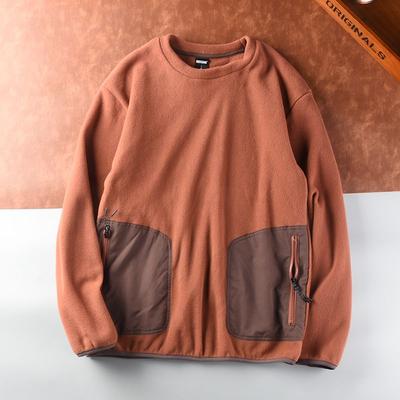 Felpa con Cappuccio Sportiva Casual a Manica Lunga Uomo in Pile Colorato Ispessito