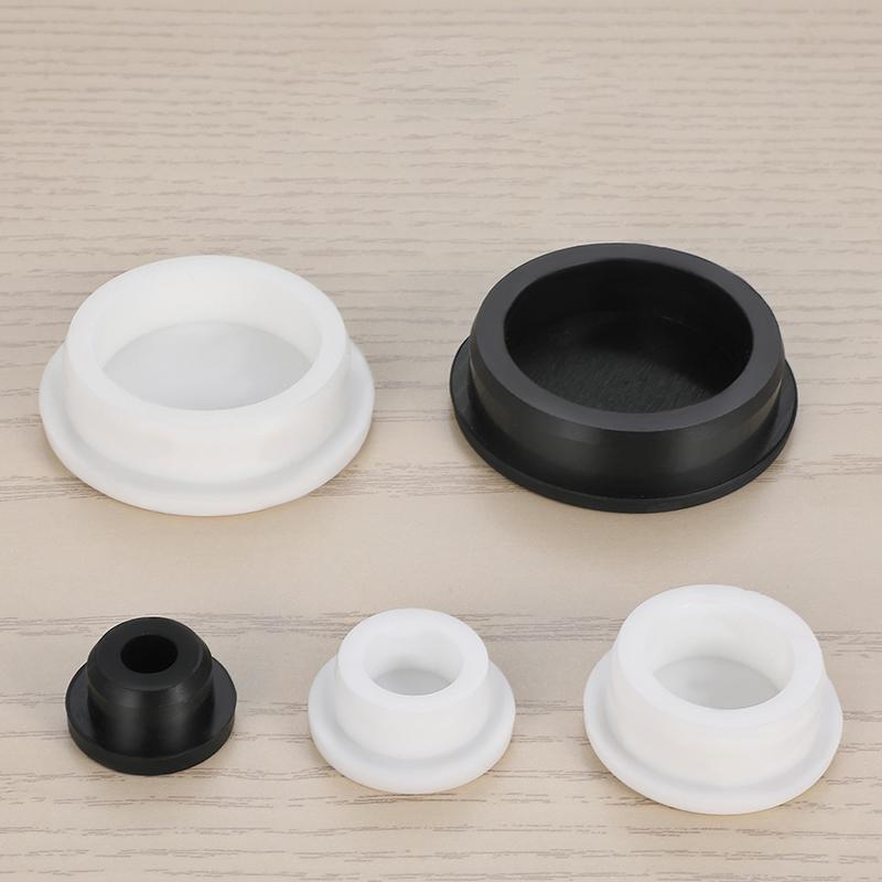 Black/White Round Silicone Rubber Seal Hole Plugs Bore 6.8mm-161.5mm T Type Stopper Blanking End Caps Seal