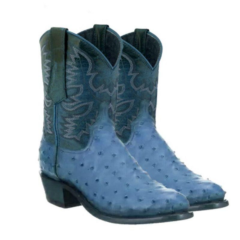 blue ostrich boots