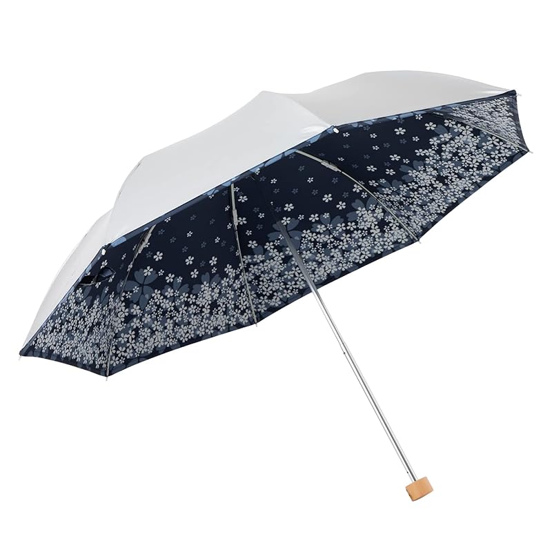 

parasol lightweight folding ladies For both rain and shine UV cut shading heat shield Cool Umbrella [LIEBEN-0590(0577)] (Sakura navy)