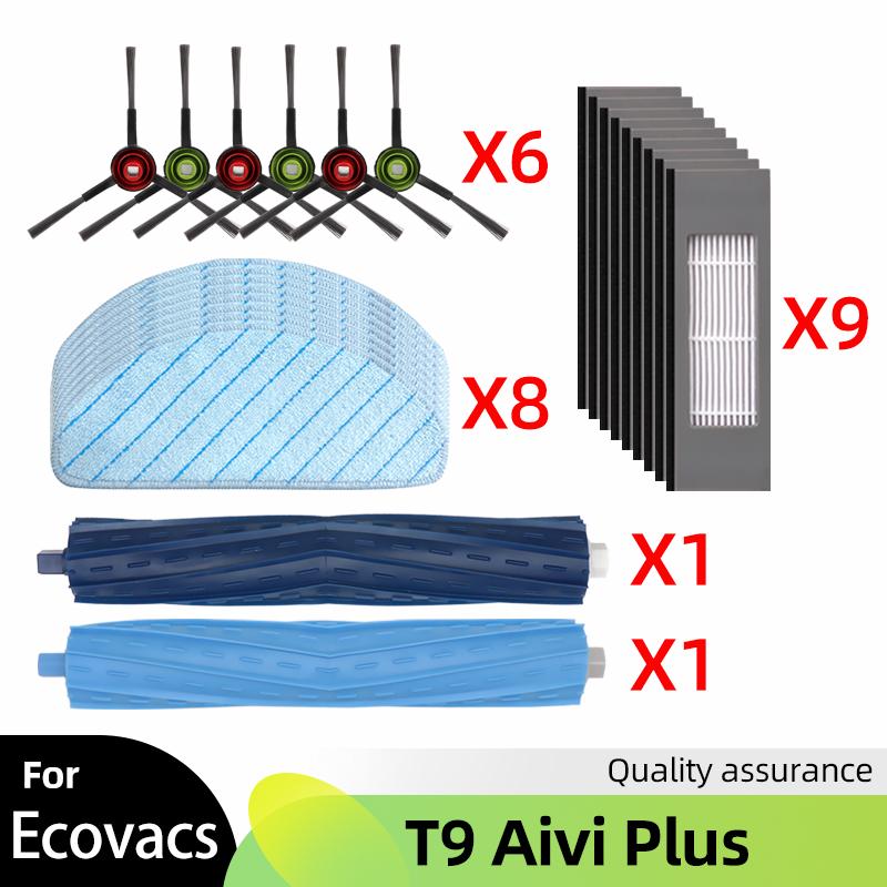 Fit For Ecovacs Debot T9 Aivi Plus Main Side Brush Hepa Filter Mop Cloths Rag Dustbin Dust Box Replacement Accessory