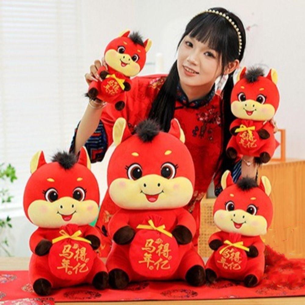 2026 Hästens År Kinesisk Häst Maskot 20/25/30cm Zodiak Häst Leksak Heminredning