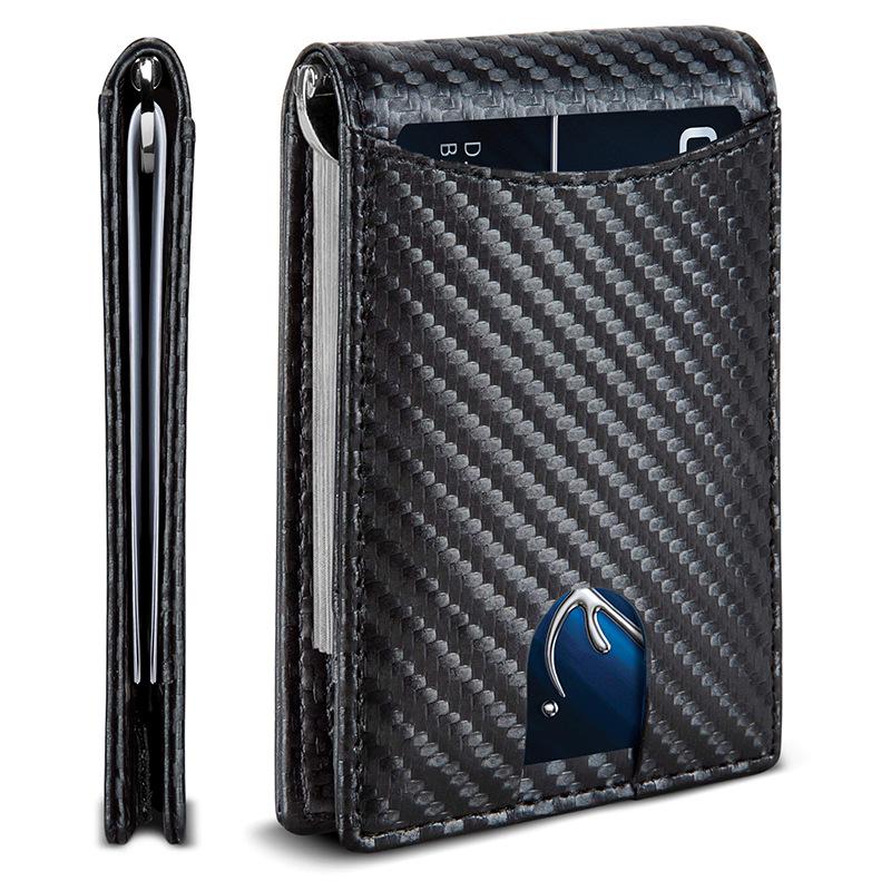 Hot-Selling Men's Slim Bi-Fold RFID Anti-Theft Wallet with Pull-Out Credit Card Holder