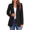 Women Casual Long Sleeve Button Up Jacket Solid Color Suit Collar Temperament Fashion Coat