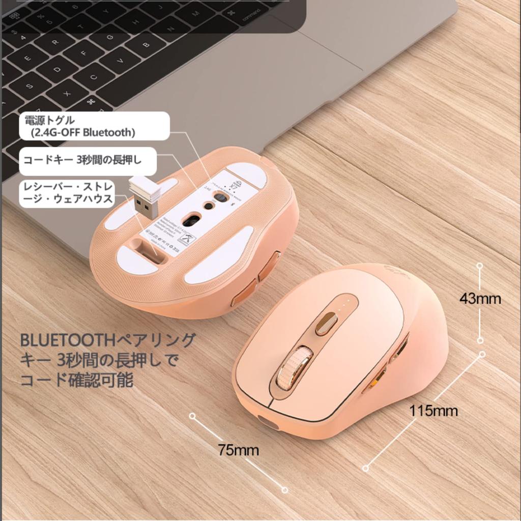 [New for 2023] Bluetooth Wireless Combo Mouse, Quiet, Compact, 5-Button Mouse, Type-C Rechargeable Gaming Mouse, 5 Adjustable DPI, PixArt 3212,