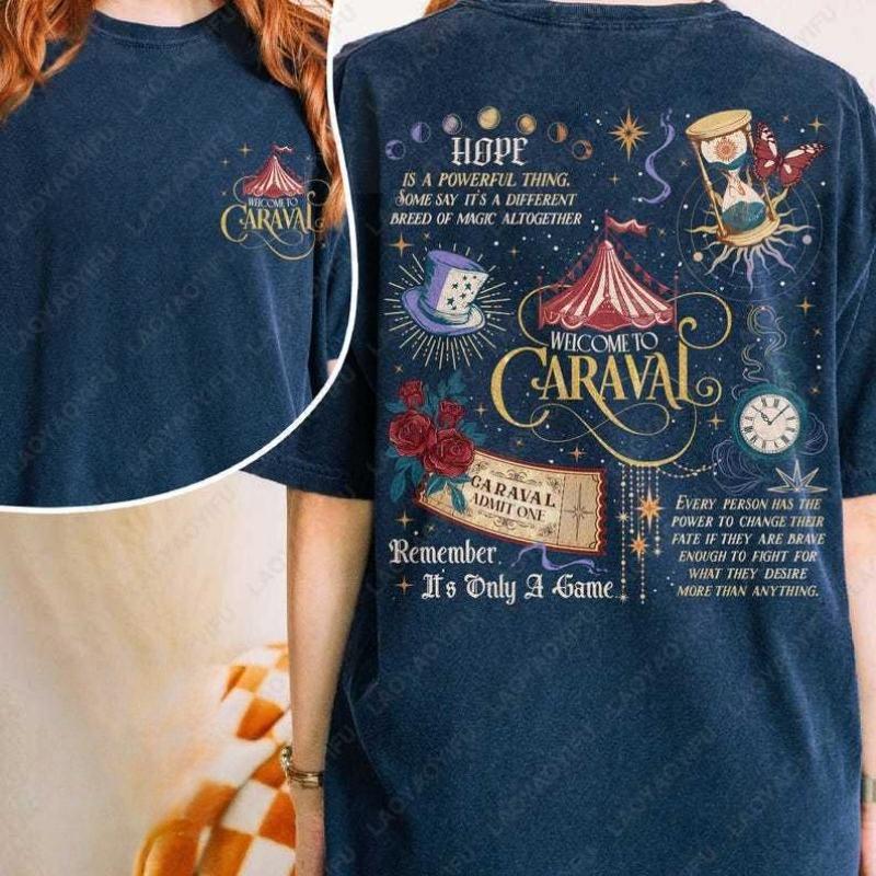 Caraval Series Crewneck Cotton Tshirt Remember Its Only Game Twosided Printed Tees Legendary Stephanie Garber Bookish Shirt