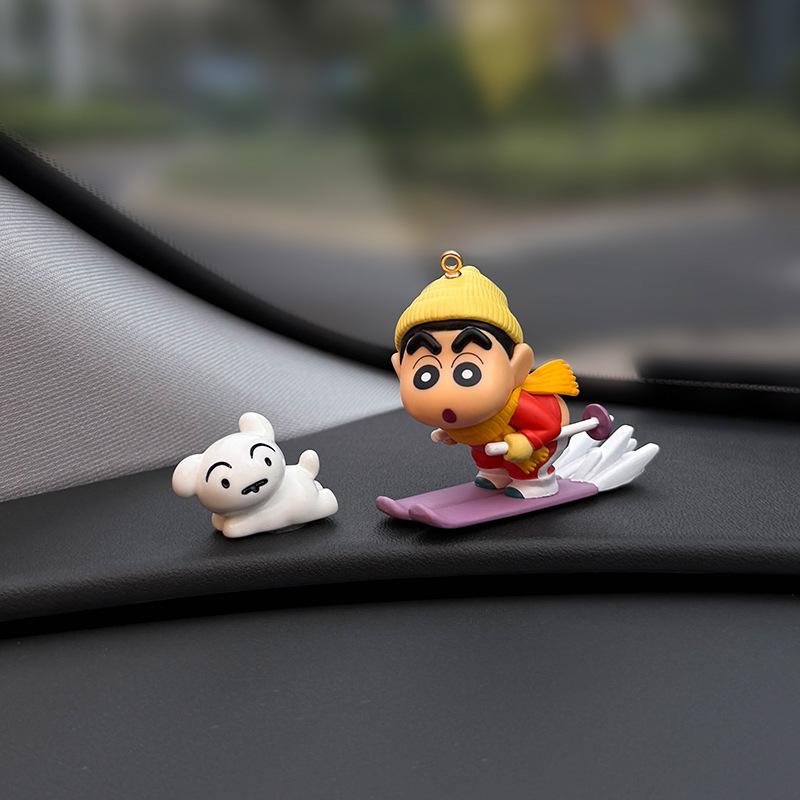 Cute Cartoon Crayon Shinchan Car Ornament Dashboard Decor For Women