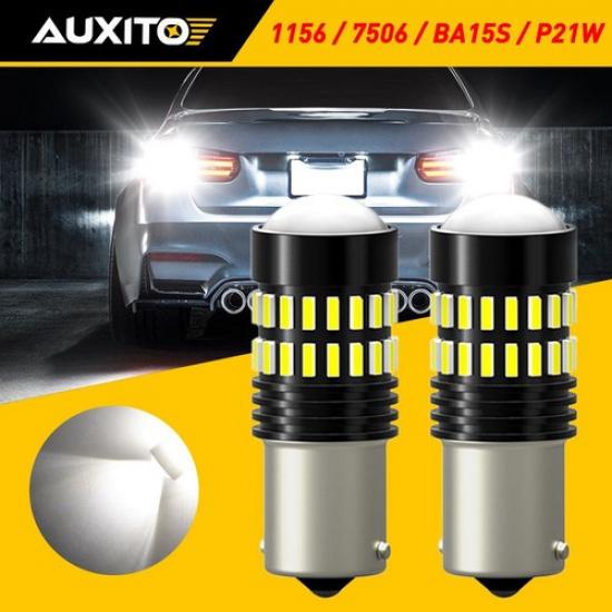 White Bright 1156 7506 LED Reverse Backup Light Bulbs 6000K Canbus Error Free US 2Pcs/1 Pair