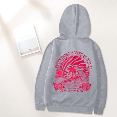 Auutmn Winter Children Hoodie Hooded Long Sleeves Printed Loose Thick Plush