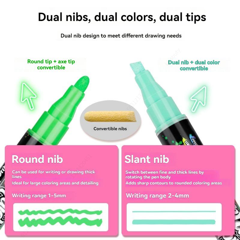 8/16 Colors Dual Tip Liquid Erasable Chalk Markers Pens Washable & Wet Erase Neon Makers for Blackboard Chalkboard Glass Window