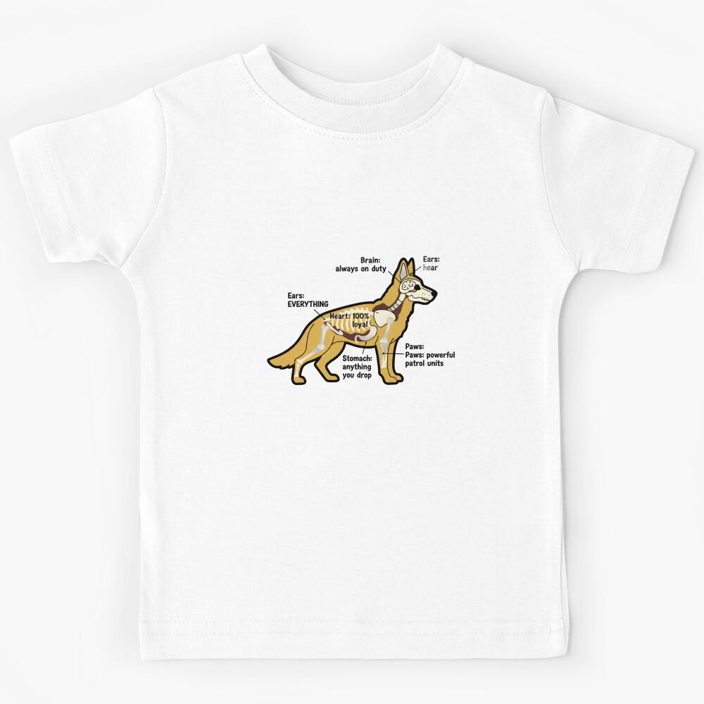 German Shepherd Anatomy - Funny GSD Mom Dad Gift Kids T-Shirt 160