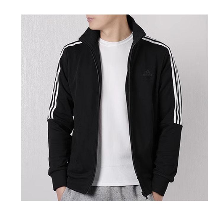 Adidas Stand Collar Knit Jacket Men Outerwear Black DW4598