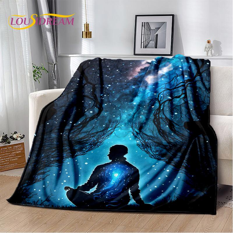 3D Yoga Zen Naturalize Meditation Rainbow 7 Chakra Blanket,Flannel Throw Blanket for Home Bedroom Bed Sofa Picnic Office Hiking
