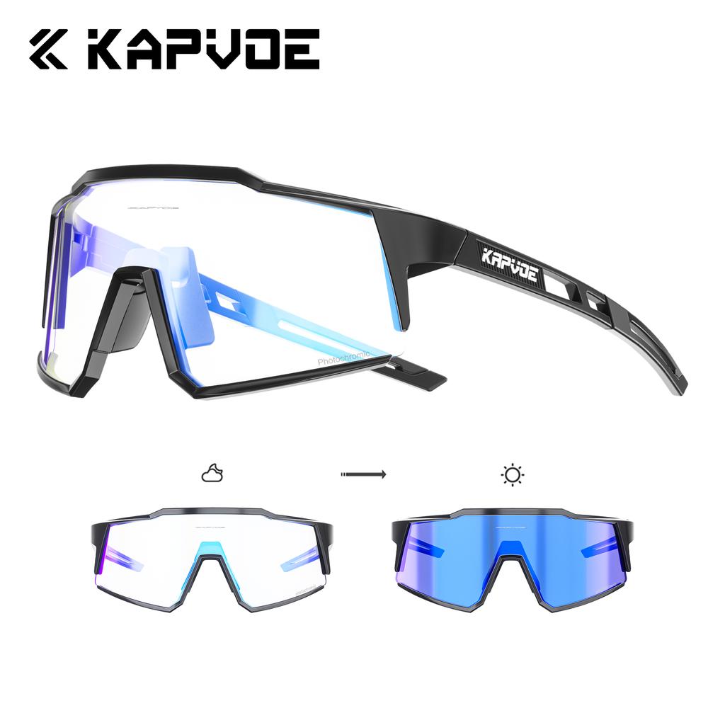 Kapvoe Photochromic Sunglasses Men Cycling Glasses UV400 MTB Clear Mountain Bike Transition Bicycle for Women Sports Eyewear