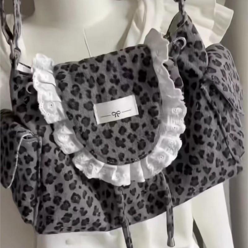 Korean Sweet Lovely Floral Tote Bag Women Lace Large Capacity Canvas Shoulder Bag Ladies Harajuku Gentle Versatile Underarm Bags