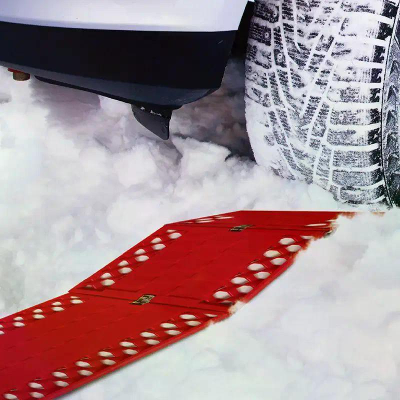 2 Stück Faltbare Reifen-Traktionsmatte Notfall-Auto-Fluchtbrett Zuverlässiges Auto-Fluchtgerät für Schnee, Eis, Schlamm und Sand