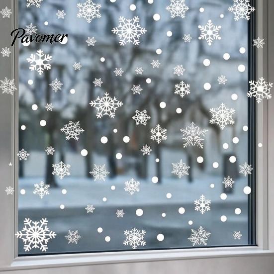 Reusable Winter Decorations 3PCS Christmas Snowflake Static Stickers, Cling Decals, PVC Indoor Wonderland Ornaments Home Decoration Clings for