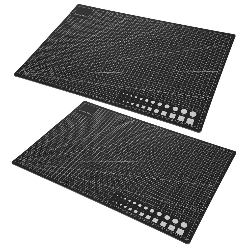 2Pcs Cutting Mat A3 Black Model Cut Pad Paper Rubber Stamp Engraving Scale Board