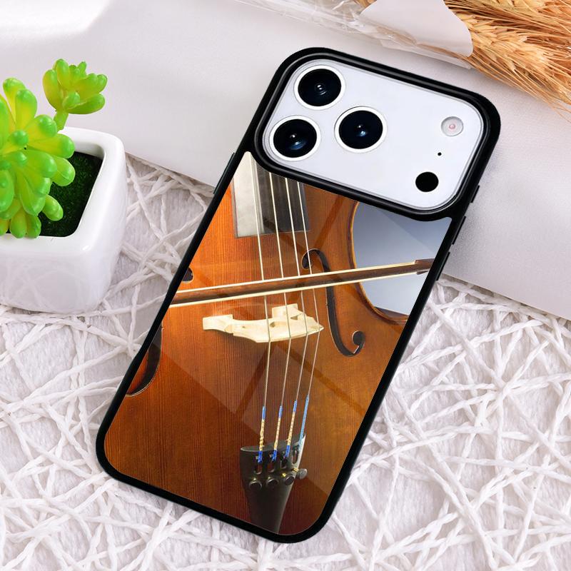 Wood Cello Violin Shockproof Phone Case for iPhone 17 Air 16e 15 11 12 14 13 Pro Max Cover Coque