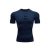 Mens WhiteCompression Short Sleeve T-Shirt Small Red And Black Badge Graphic Quick Dry Breathable High Elasticity Gym Workout And Running Athletic Top