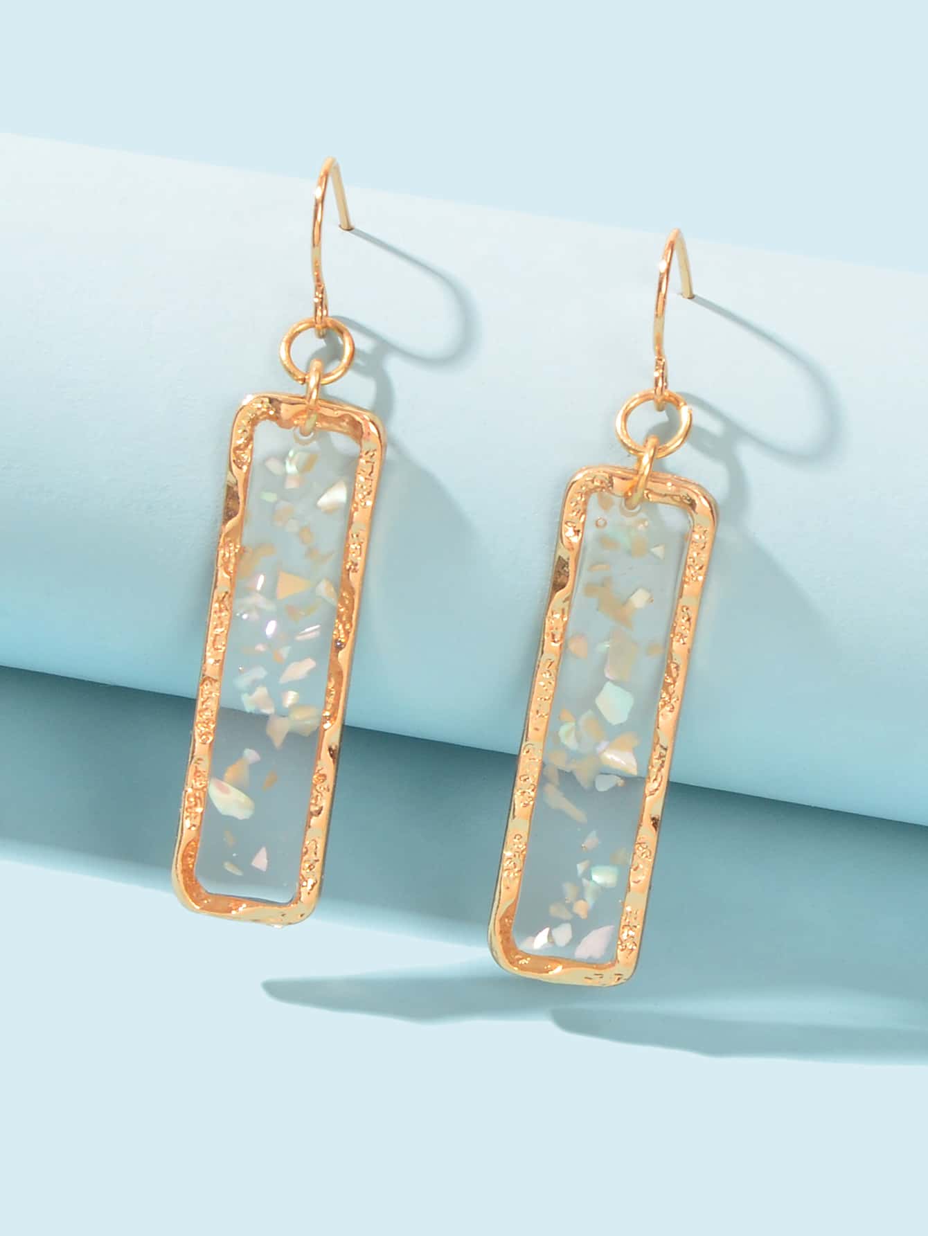 

1 пара геометрических зеленых акриловых прямоугольных серег-подвесок для женщин, для вечеринок, на каждый день белый