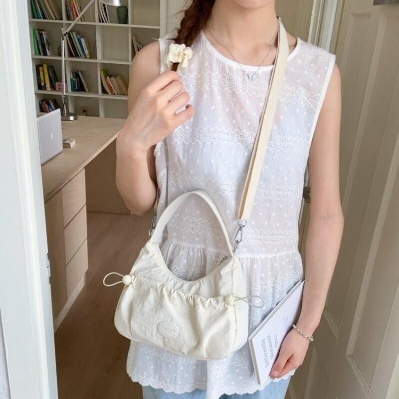 Puff Pleated Shoulder Armpit Bag Women's Lightweight Simple Casual Handbag Shoulder Messenger Bag Tide
