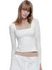 2000Akaibeuseu Sq Neck Contour T (White)
