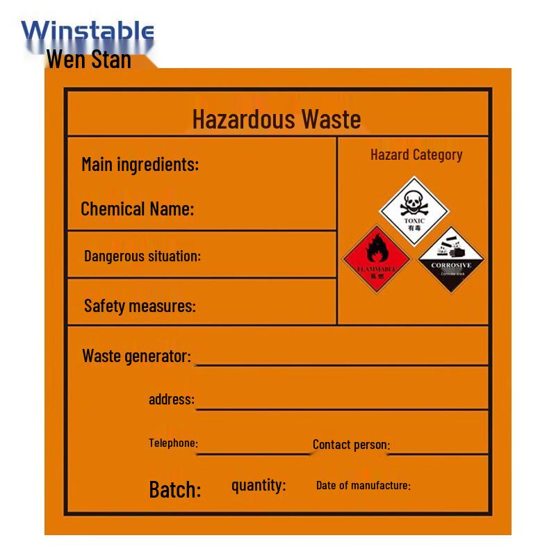 WST172 Hazardous Waste Warning Sign