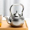 Bobo Pot Hammered Stainless Steel Teapot with Strainer - Vintage Middle Eastern Spherical Design for Restaurant and Home Use