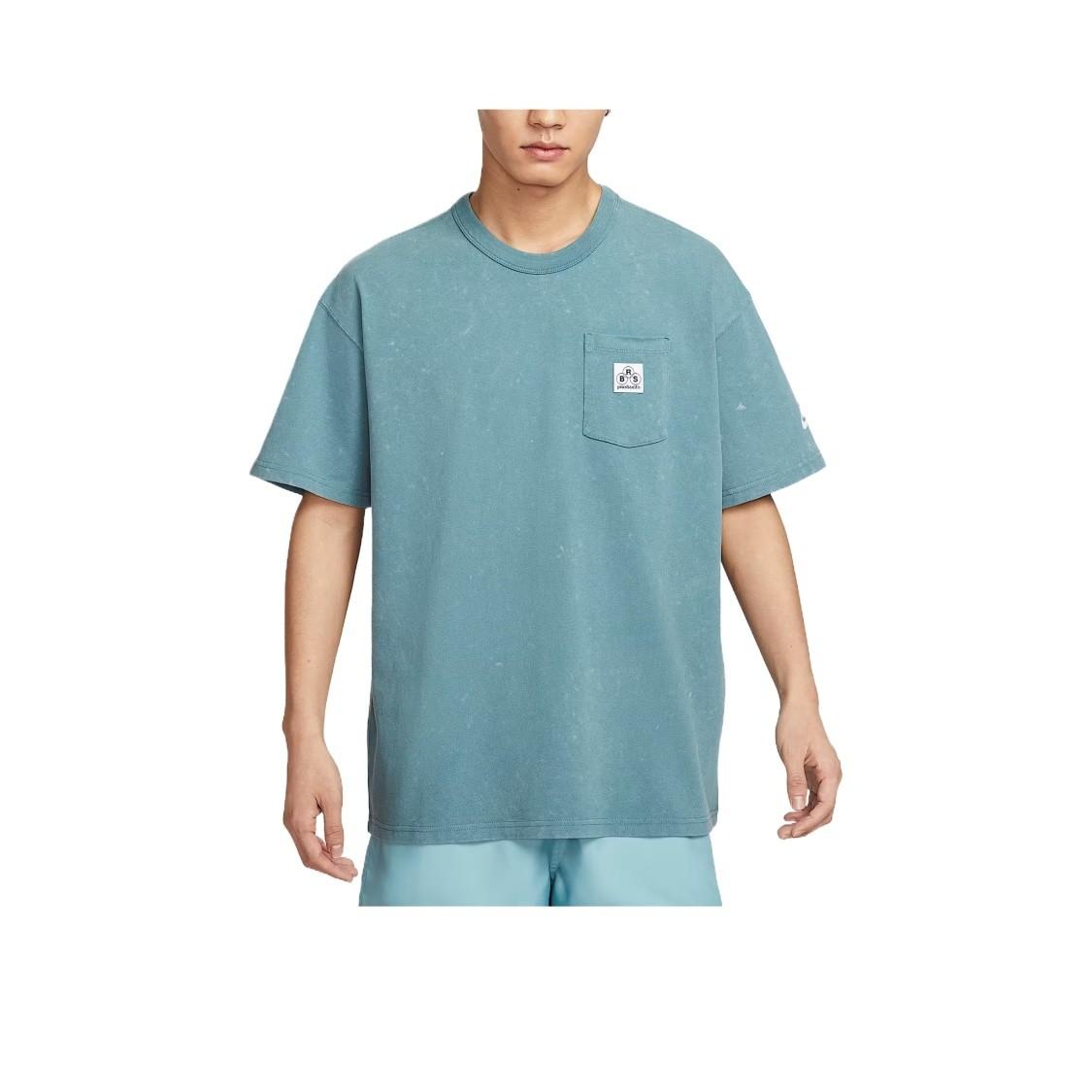 Nike Stylish and Simple Solid Color Short Sleeve T-Shirt for Men Blue S