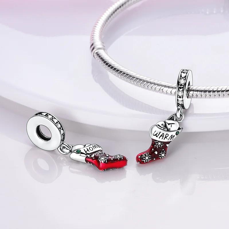 Original Charmscopper Christmas Gift Socks Cat Beads Fit Charms Platabracelets For Women Jewelry Making Fine Gifts