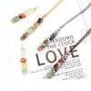 Hand-Wound Natural Gravel Crystal Amethyst Agate Mesh Pocket Pendant Necklace N721