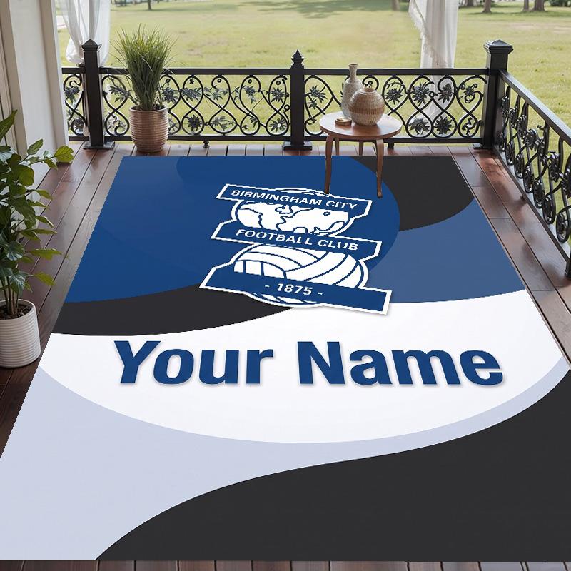 Custom Text Printed Rug BIRMINGHAM CITY Football Non Slip Floor Carpet For Home Room Decor