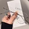 Trendy rimless glasses for female students, suitable for prescription lenses, stylish and ultra-light eyeglass frames