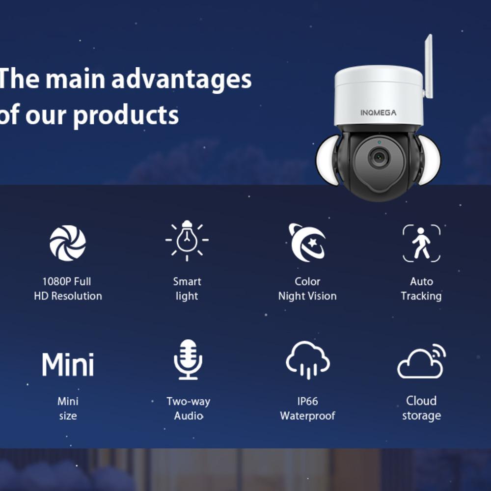 2MP Wifi TUYA KAMERA Akıllı Bulut PTZ IP Kamera Açık Hava Foodlight Google Home Alexa Bahçe İçin Video Gözetim Kamerası