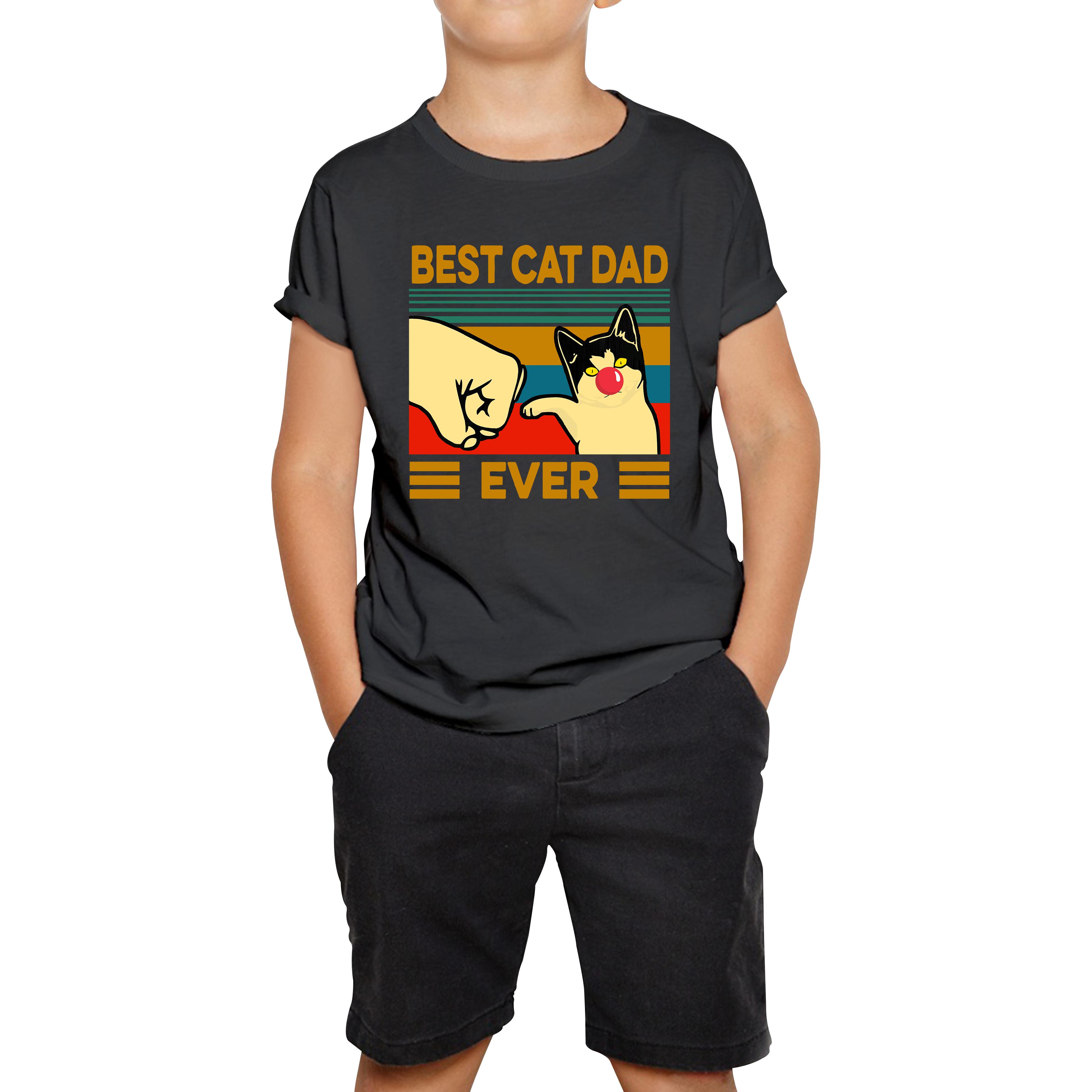 Best Cat Dad Ever Red Nose Day Kids T Shirt 150