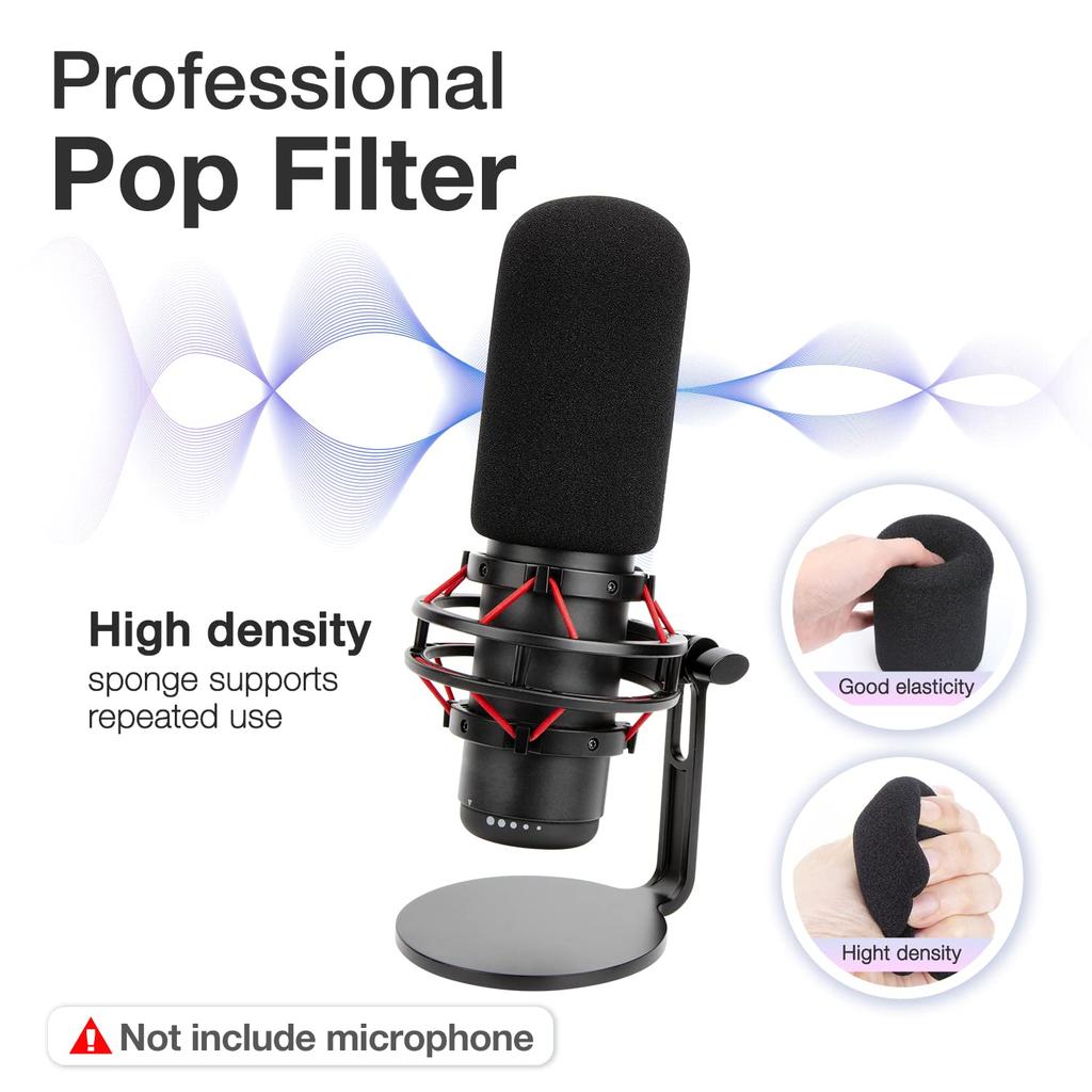 HyperX QuadCast Pop Filter Wind Screen Foam Microphone Noise Reduction Sound Quality Improvement