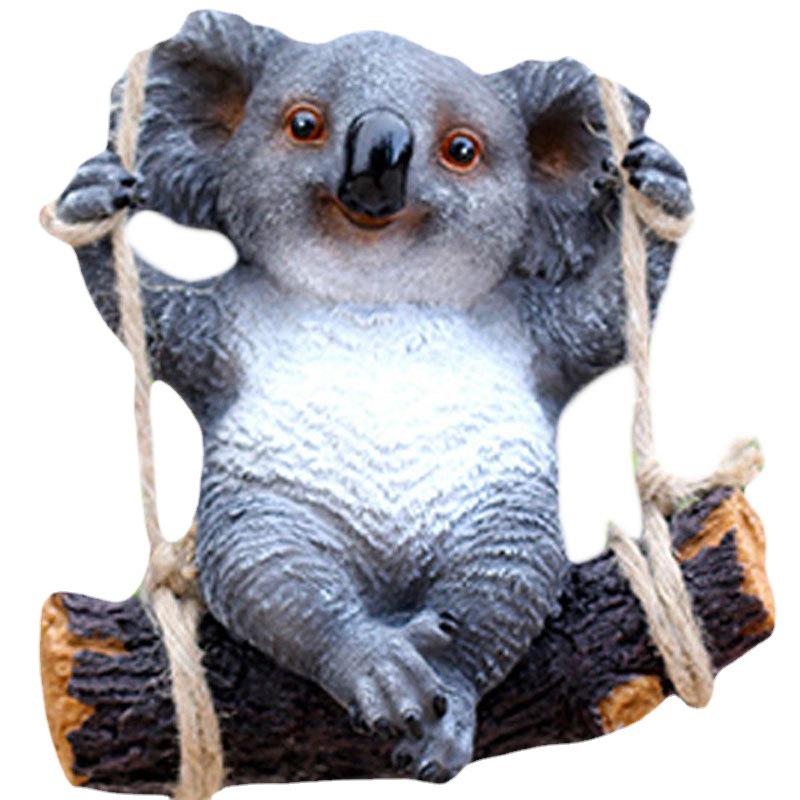 Resin Tree Hanging Animal Crafts: Koala Climbing, Panda on Swing