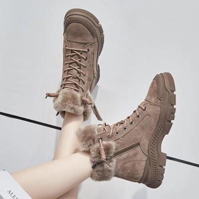 Winterschoenen Dames Snowboots Dikke zool Warm pluche Koude winterschoenen Echt leer Dames enkellaarsjes