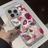 Pink Sequin Beach And Fruit Collage Case For Samsung Galaxy S26 Ultra S25 Plus S24 S23 FE S22 S21 A15 A35 A56 A55 A54 A53 Cover