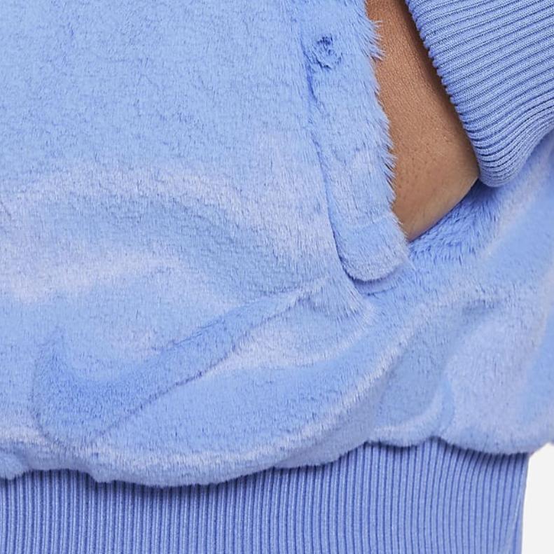 Nike Kids Sportswear Solid Color Stand Collar Long Sleeve Casual Jacket Kids Jackets Polar-Blue FJ6154-450