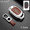 Zinc Alloy+Leather Car Key Case Cover Shell For Hyundai Elantra Tucson I40 I20 I10 Ix35 Ix45 Creta Santa Fe H-1 Auto Accessories