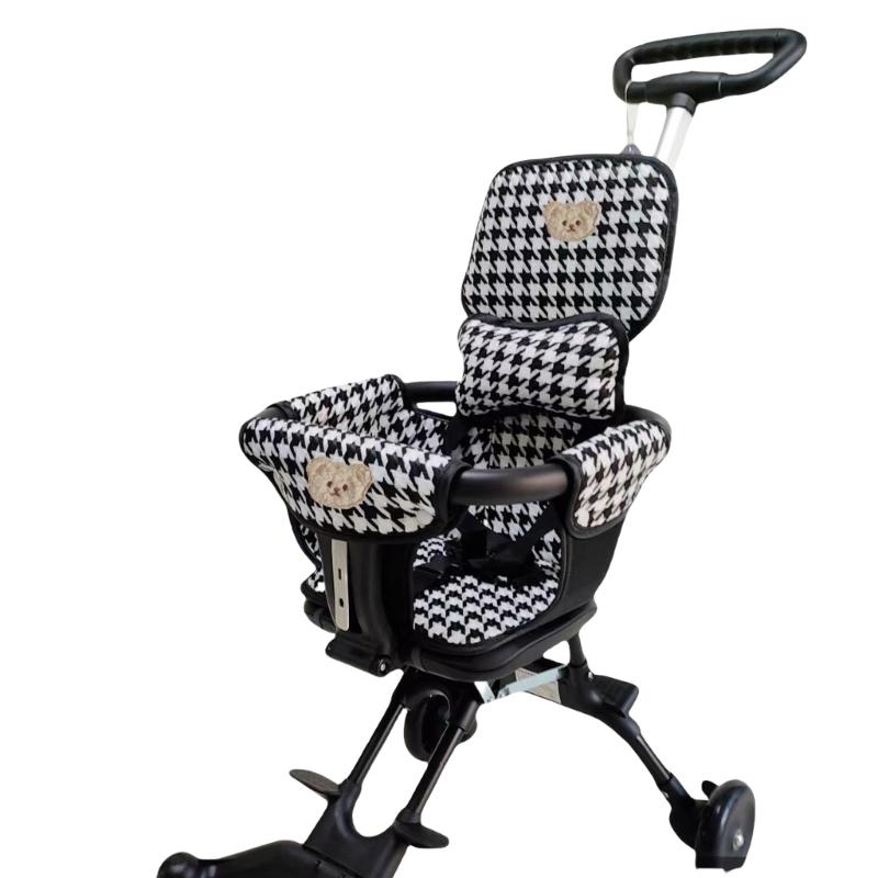 Wkładka do wózka, podgłówek do MLED JT05, poliester, klasyczny wzór, podparcie talii, na codzienne spacery