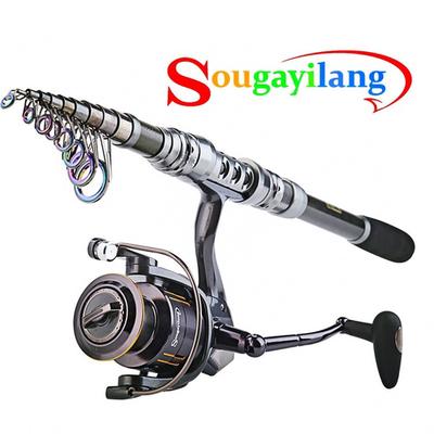 Rod and Reel 1.8-3.3m Carbon Telescopic Fishing Rod with Spinning Reel Sea Saltwater Freshwater Kits