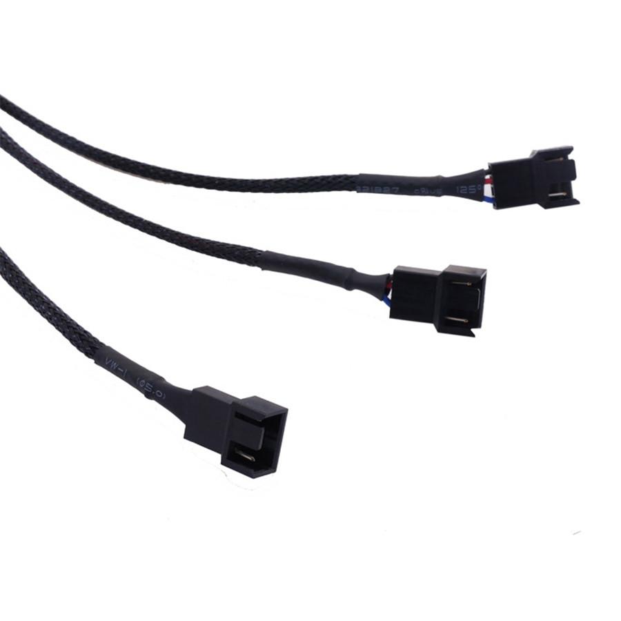 10Pcs 1 to 3 Way Splitter Cable Sleeved 4 Pin PWM Fan Connector Extension Cables