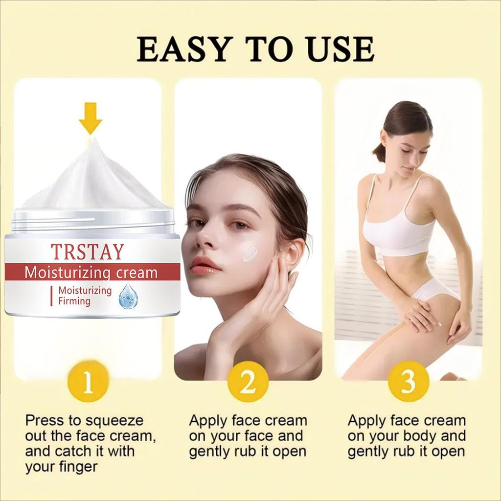 A hydrating moisturizing cream to make it look smoother and less wrinkled, an essential part of your daily facial