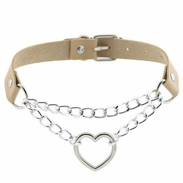 Day Collar Heart Pendant Choker Silver Chain Necklace Collars & Leashes