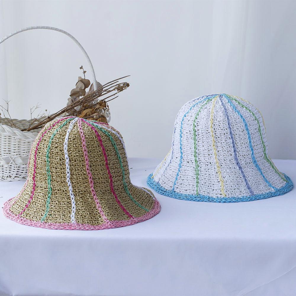 Fisherman's Womens Straw Hats Crochet Hat Bucket Hat UV Protection Sun Visor Beach Hat Women Visors Rainbow Women Summer Hat Cap